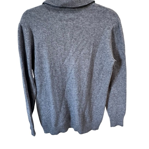 Evelin Sweater Womens XL Italian Thin Cable Knit Collared Gray‎ Sweater Soft - Picture 3 of 5